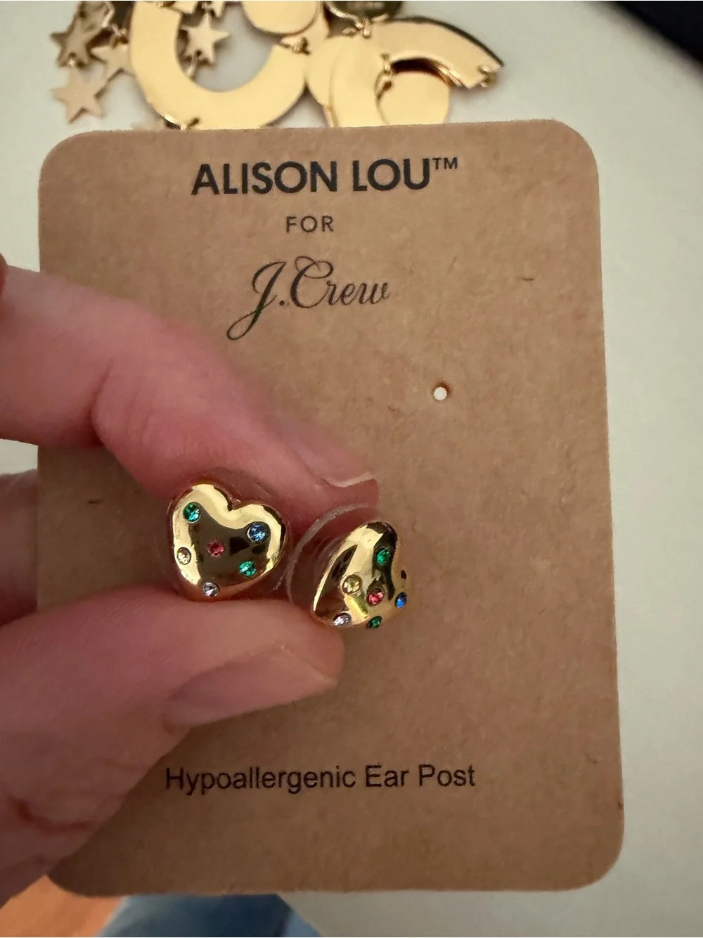 J CREW Alison Lou x J. Crew Heart Shaped Earrings